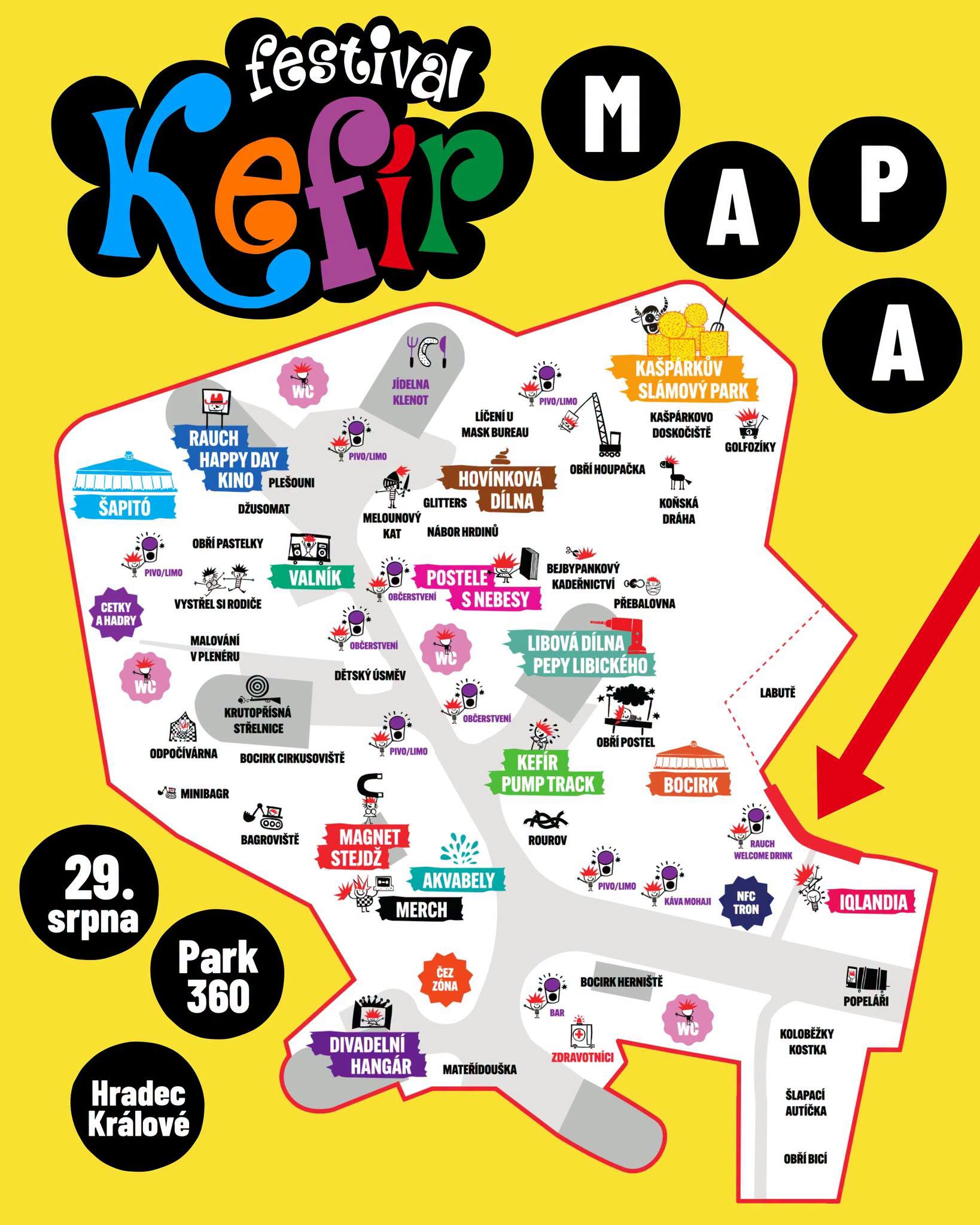 Mapa festivalu Kefír